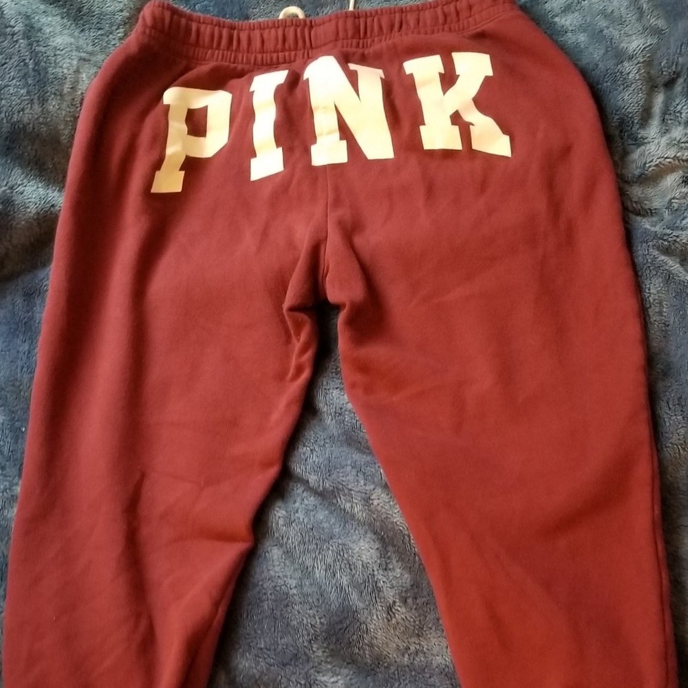 Pink VS large maroon red joggers♡